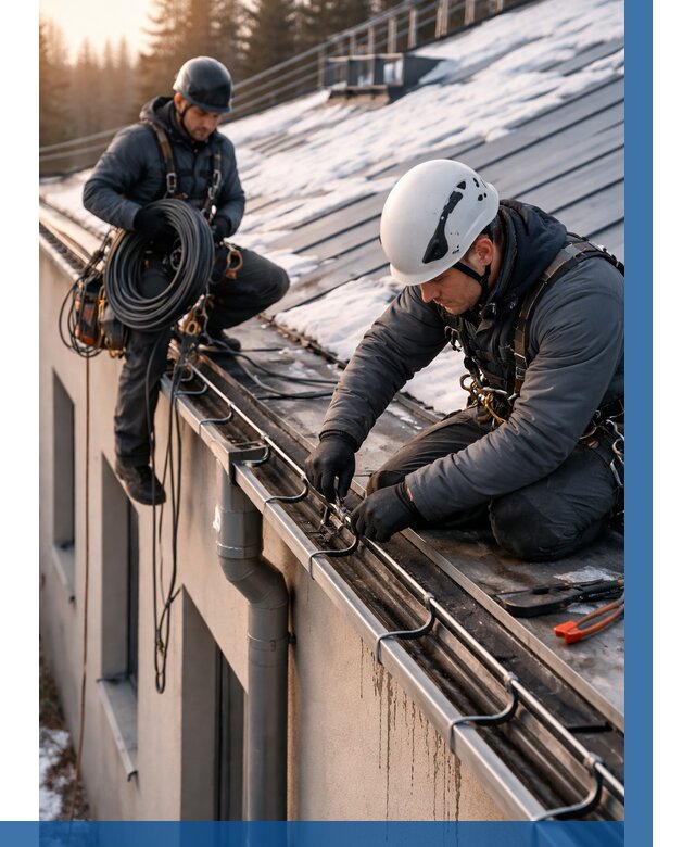 Монтаж греющего кабеля на кровле в Сыктывкаре от 464 р. | ВЫСОТНИК-Скт
