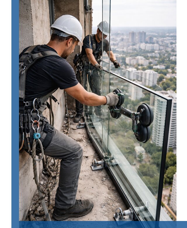 Монтаж стеклянных ограждений под ключ с гарантией в Сыктывкаре