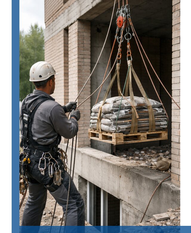 Подъем материалов на этаж веревками в Сыктывкаре оперативно