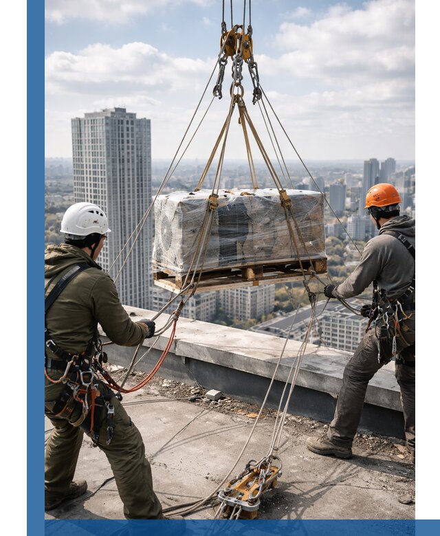 Подъем и монтаж крупногабаритных грузов на крышу в Сыктывкаре