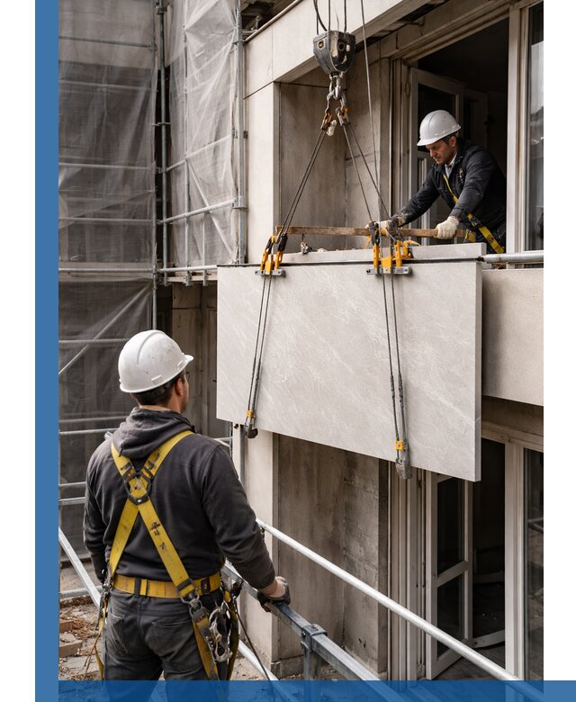 Подъем керамогранита на этаж в Сыктывкаре грузчиками и техникой