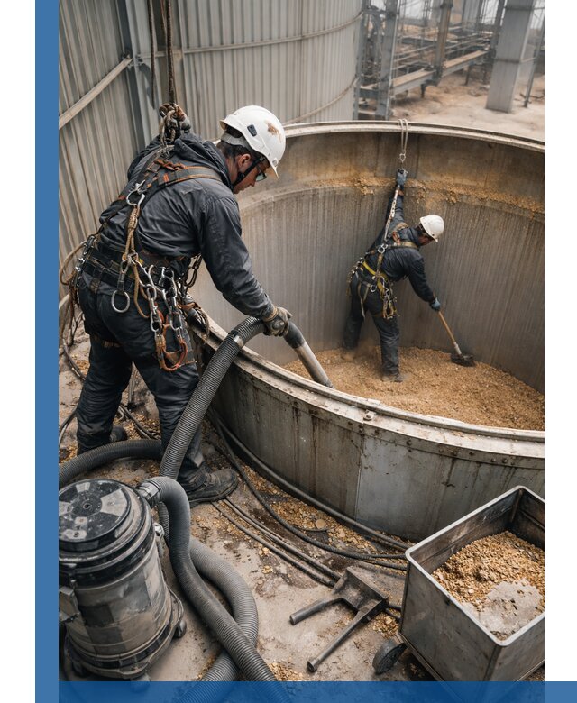 Профессиональная чистка зерновых бункеров в Сыктывкаре с выездом