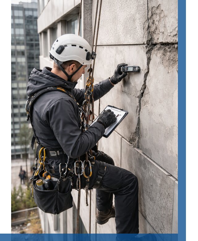 Обследование фасада альпинистами в Сыктывкаре от 124 р. | ВЫСОТНИК-Скт