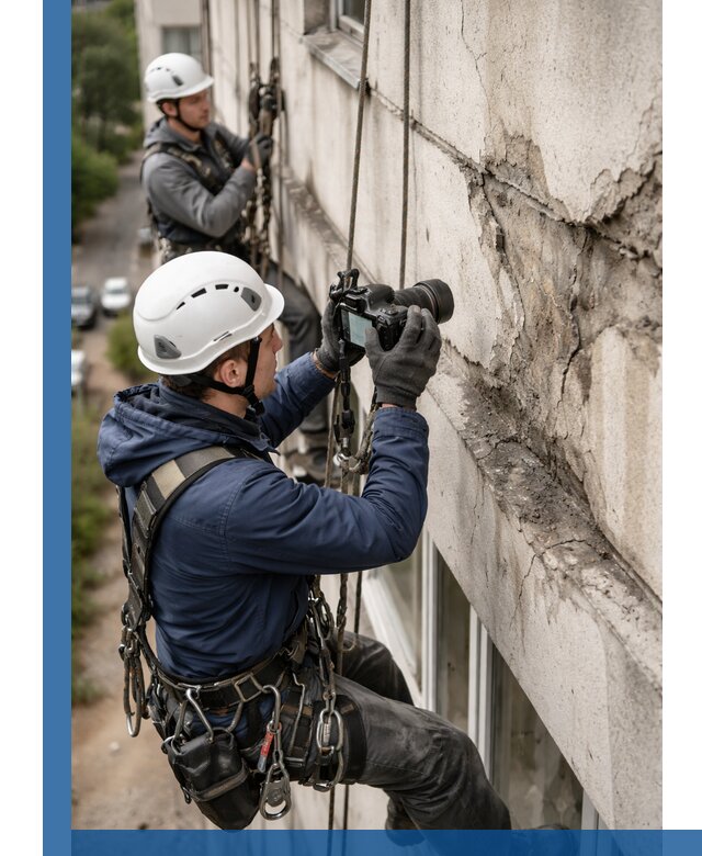 Фотофиксация дефектов фасада с высотной съемкой в Сыктывкаре