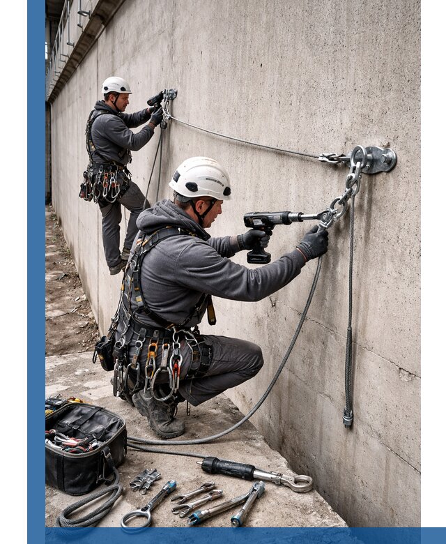 Монтаж анкерных линий высотной безопасности в Сыктывкаре