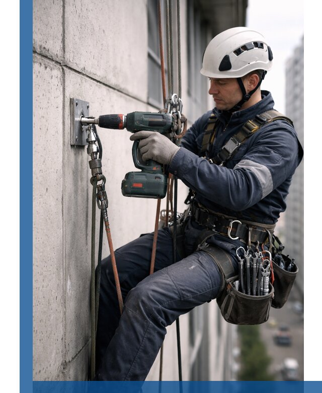 Установка анкерных точек для высотных работ в Сыктывкаре