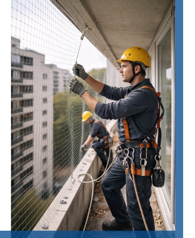 Монтаж сетки от птиц в Сыктывкаре от 4640 р. | ВЫСОТНИК-Скт